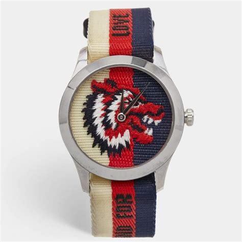 gucci wolf watch|Gucci watch with bezels.